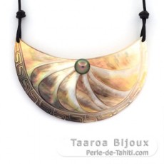 Ciondolo in madreperla e 1 Perla di Tahiti Semi-Barocca C 9.2 mm