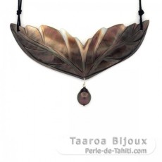 Ciondolo in madreperla e 1 Perla di Tahiti Semi-Barocca C 9.3 mm