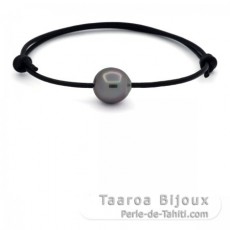 Braccialetto in Cuoio e 1 Perla di Tahiti Semi-Barocca C 12.3 mm