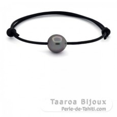 Braccialetto in Cuoio e 1 Perla di Tahiti Semi-Baroccha C 12.3 mm