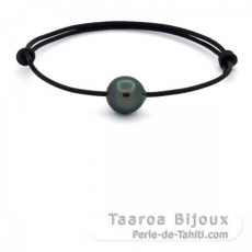 Braccialetto in Cuoio e 1 Perla di Tahiti Semi-Barocca B 11.5 mm