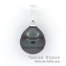 Ciondolo in Argento e 1 Perla de Tahiti Cerchiate C 11.3 mm
