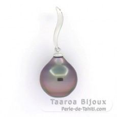 Ciondolo in Argento e 1 Perla de Tahiti Cerchiate C 11.3 mm