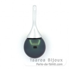 Ciondolo in Argento e 1 Perla di Tahiti Semi-Barocca B/C 11.7 mm