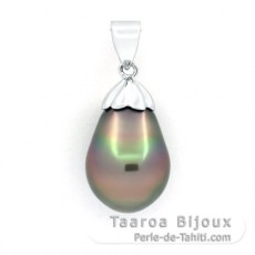 Ciondolo in Argento e 1 Perla di Tahiti Semi-Barocca B 11.2 mm