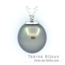 Ciondolo in Argento e 1 Perla di Tahiti Semi-Barocca C 10.3 mm