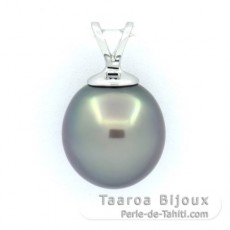 Ciondolo in Argento e 1 Perla di Tahiti Semi-Baroccha C 10.3 mm