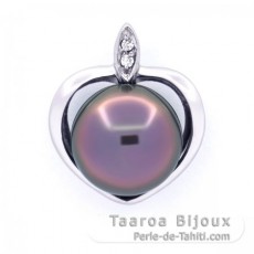 Ciondolo in Argento e 1 Perla di Tahiti Semi-Baroccha B/C 12 mm