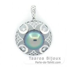 Ciondolo in Argento e 1 Perla di Tahiti Semi-Baroccha C 11.8 mm