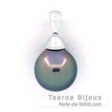 Ciondolo in Argento e 1 Perla di Tahiti Semi-Baroccha A/B 9.4 mm