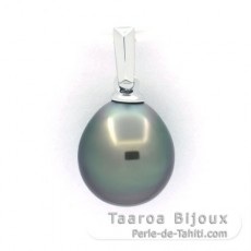 Ciondolo in Argento e 1 Perla di Tahiti Semi-Baroccha A/B 9.3 mm