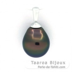 Ciondolo in Argento e 1 Perla di Tahiti Semi-Baroccha B 9.2 mm