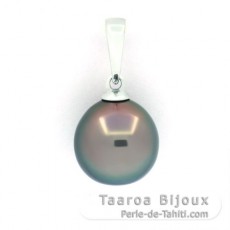 Ciondolo in Argento e 1 Perla di Tahiti Semi-Baroccha B 9.8 mm