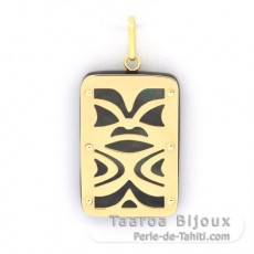 Ciondolo in Oro 18 K e Madreperla di Tahiti - Dimensioni = 24 X 16 mm - Possibilità