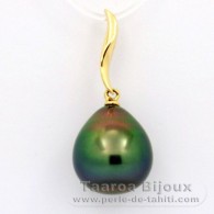 Ciondolo in Oro 18K e 1 Perla di Tahiti Semi-Barocca B+ 11.9 mm