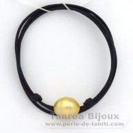 Collana in Cotone e 1 Perla Australia Cerchiate C 12.9 mm